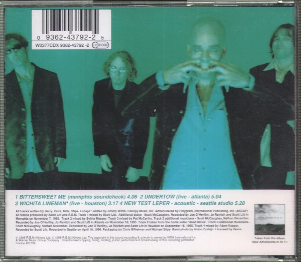 Rem Bittersüß Me CD UK Warner Bros 1996 Memphis Soundcheck Sammleredition - Bild 2 von 2