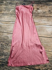 NWT $88 EXPRESS Satin Midi Slip Dress Side Slits Womens XS Spaghetti Strap