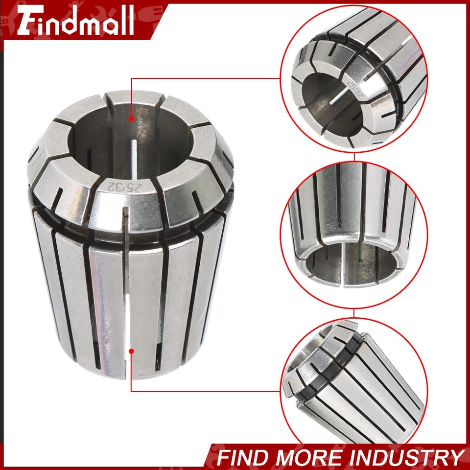 25 Pack Collet Set ER32 Collet Chuck 1/16 inch-3/4 inch Holder Spring Collet Set - Image 3 of 4