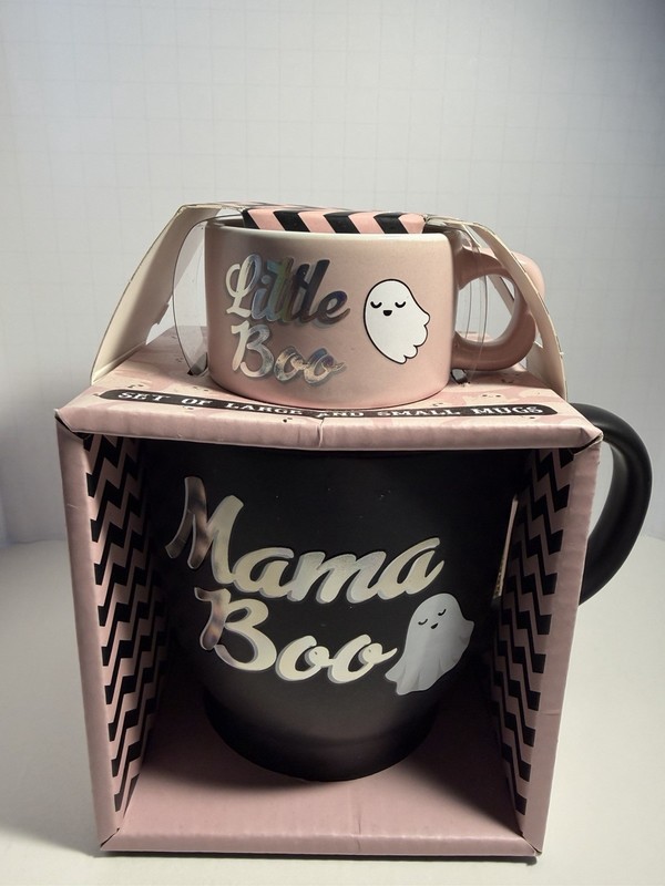 Ceramic Mama Boo & Little Boo Coffee Mug Set of 2 mommy mini fall Tea Hot Cocoa