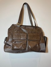 Piquadro, Borsa vintage in pelle e tessuto tecnico, color marrone testa di moro