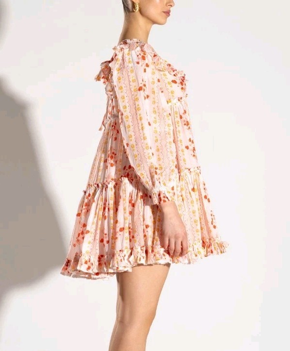 Innika Choo Voile Collar Tier Mini Dress Size 0 - 2 XS Baby Doll Frills  Peasant | eBay
