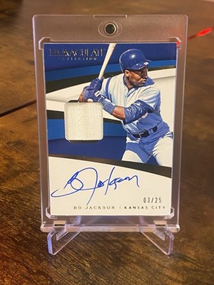 2018 Immaculate Collection - Bo Jackson #IMS-BJ - On-Card Auto /25 - KC Royals