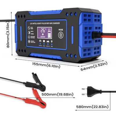 Autobatterie Ladegerät 12V 6A EU Stecker Schnell Automatik Smart Pulse Repair AGM-GEL