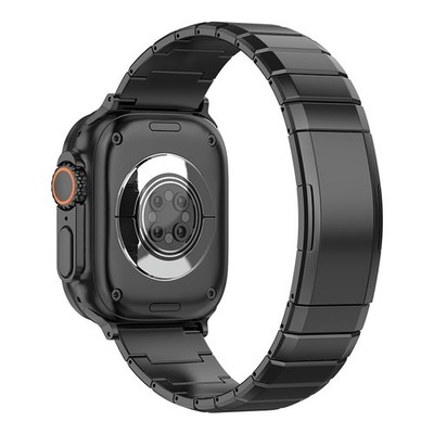 Premium Titan Armband für Apple Watch 46mm/49mm, DLC-Beschichtet, Schwarz