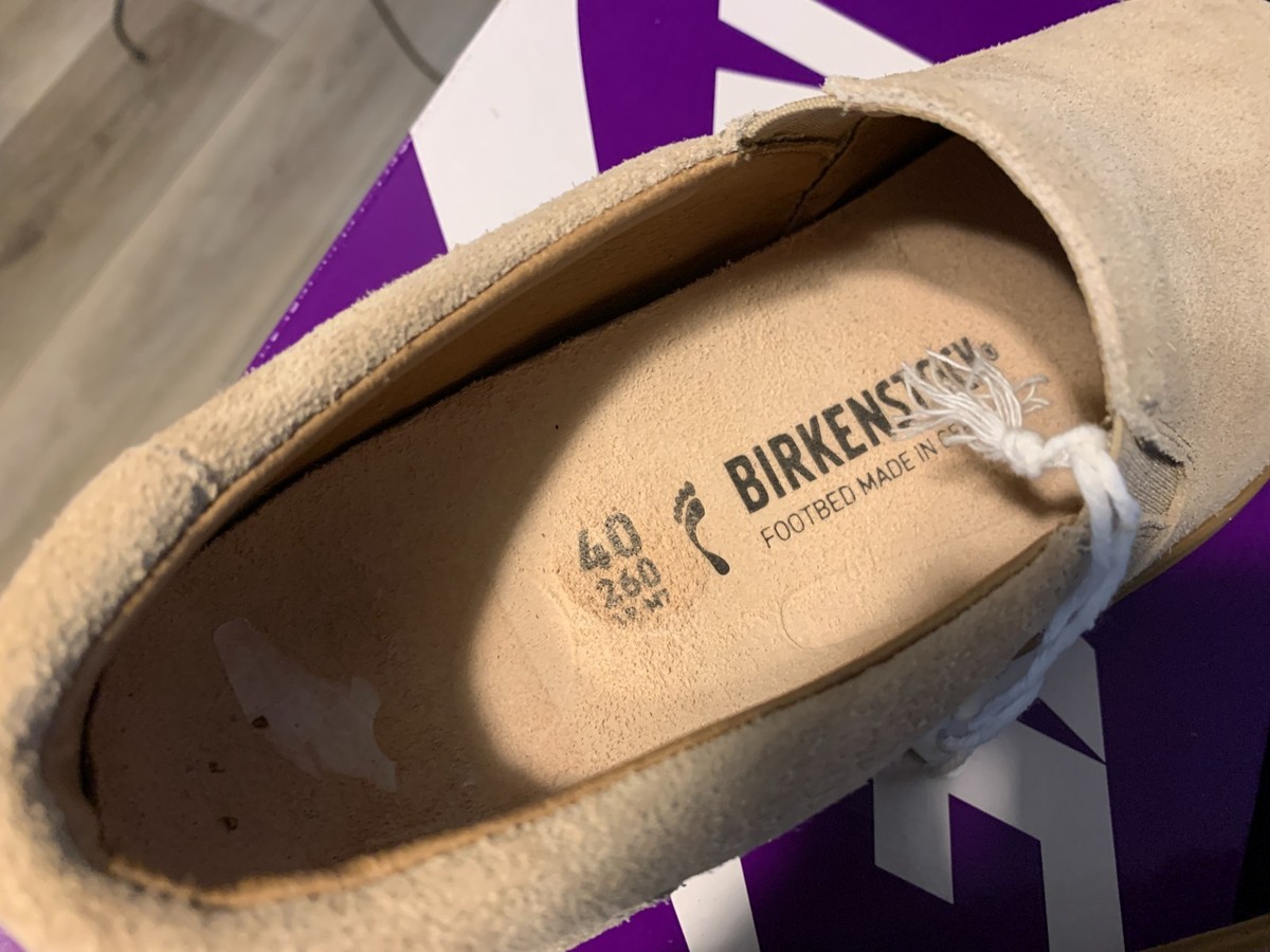 Birkenstock Oswego Textile Suede Sandcastle Beige 40 EU L9 M7 Womens Mens NEW Birkenstock Oswego Slip On M7 L9 EU 40 Narrow Suede  main image 3