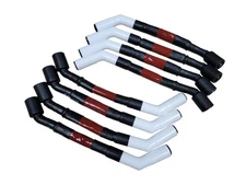 Ton's Red Sleeved Ceramic LS GM Gen 4 LS3 LS4 LS7 8mm spark plug wires Chevy GMC