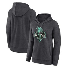 Women's Charcoal New York Liberty Primary Logo Pullover Hoodie