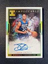 2018-19 Panini Impeccable Rookie Auto Josh Okogie RC #IR-JOK Holo Gold 5/10 XV44