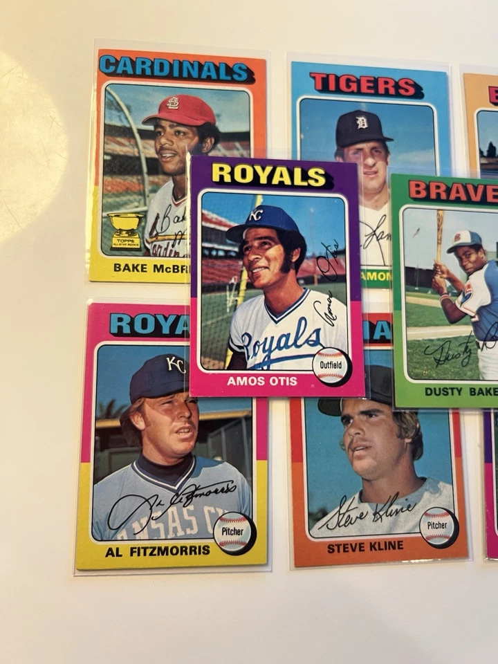 1975 Topps Baseball Card Collection Featuring Royals, Expos & More - Lot Of 11 Foto 2 de 4