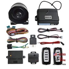Car Alarm System Security Antitheft with Keyless Entry Kit  Shock Remote 1
