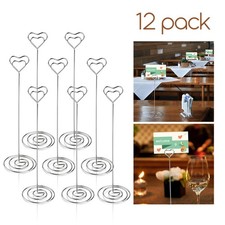 Wedding Table Numbers Holder Heart Photo Stand Business Card Note Clip