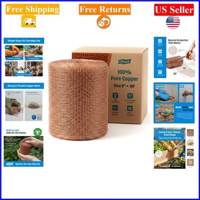 Copper Mesh Roll 5x30ft Rustproof for Rodent, Bat, Snail, Hole Sealing, Garde...