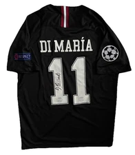 ANGEL DI MARIA Signed 2018/19 PSG Away Soccer CL Jersey Away Large RARE*COA