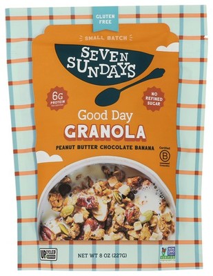Seven Sundays Good Day Granola Peanut Butter Chocolate Banana Gluten 6G