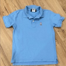 Boys Psycho Bunny Light Blue Kids Polo Shirt Size Large