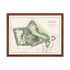 Old Map of Prospect Park, NY 1868 - Vintage Prospect Park Ne