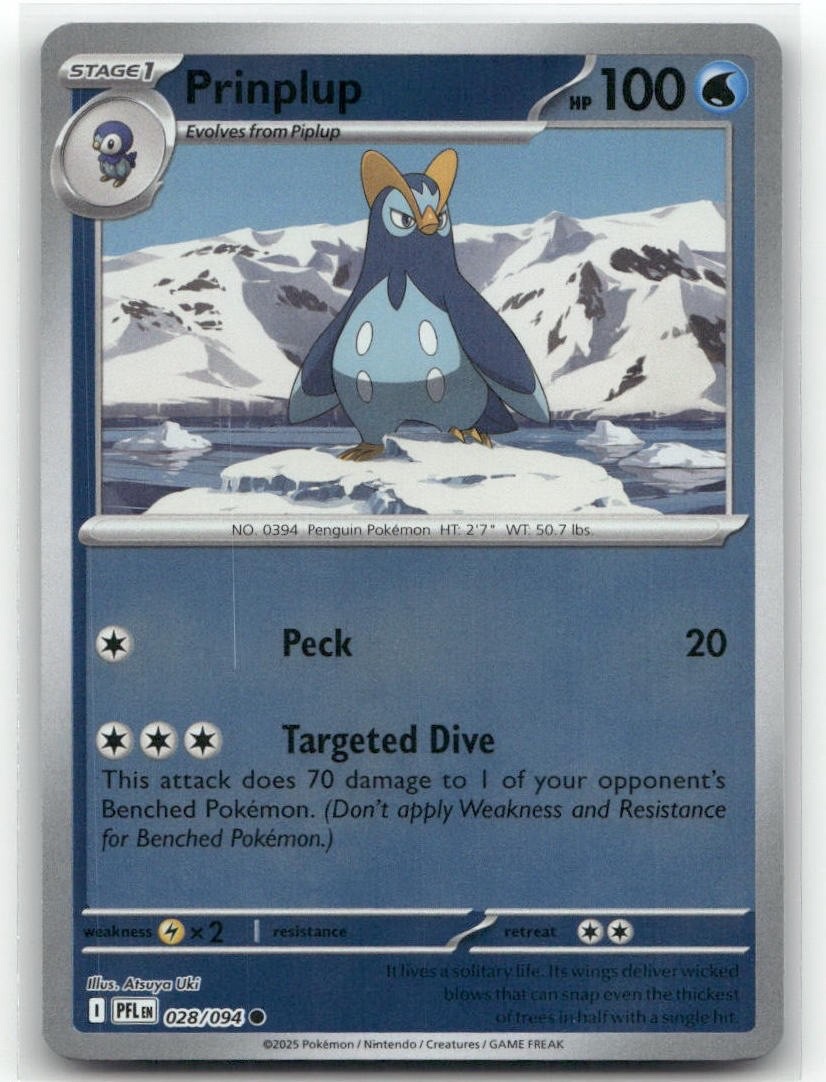 Prinplup 028/094 Reverse Holo Phantasmal Flames Pokemon TCG