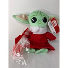 Disney Star Wars the Mandalorian Grogu Baby Yoda 7" Plush w/Candy Cane NWT