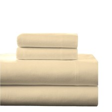 Pointehaven Flannel Deep Pocket Set with Oversized Flat Sheet Full Marzipan