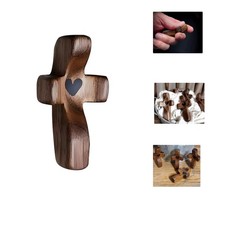 Elegant Wooden Pocket Cross for Clutching During Prayer - Thoughtful Gift Choice
