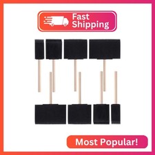 HINZIC 8 Pcs 4 Sizes Foam Paint Brushes Wood Handle Foam Brushes for Staining Va