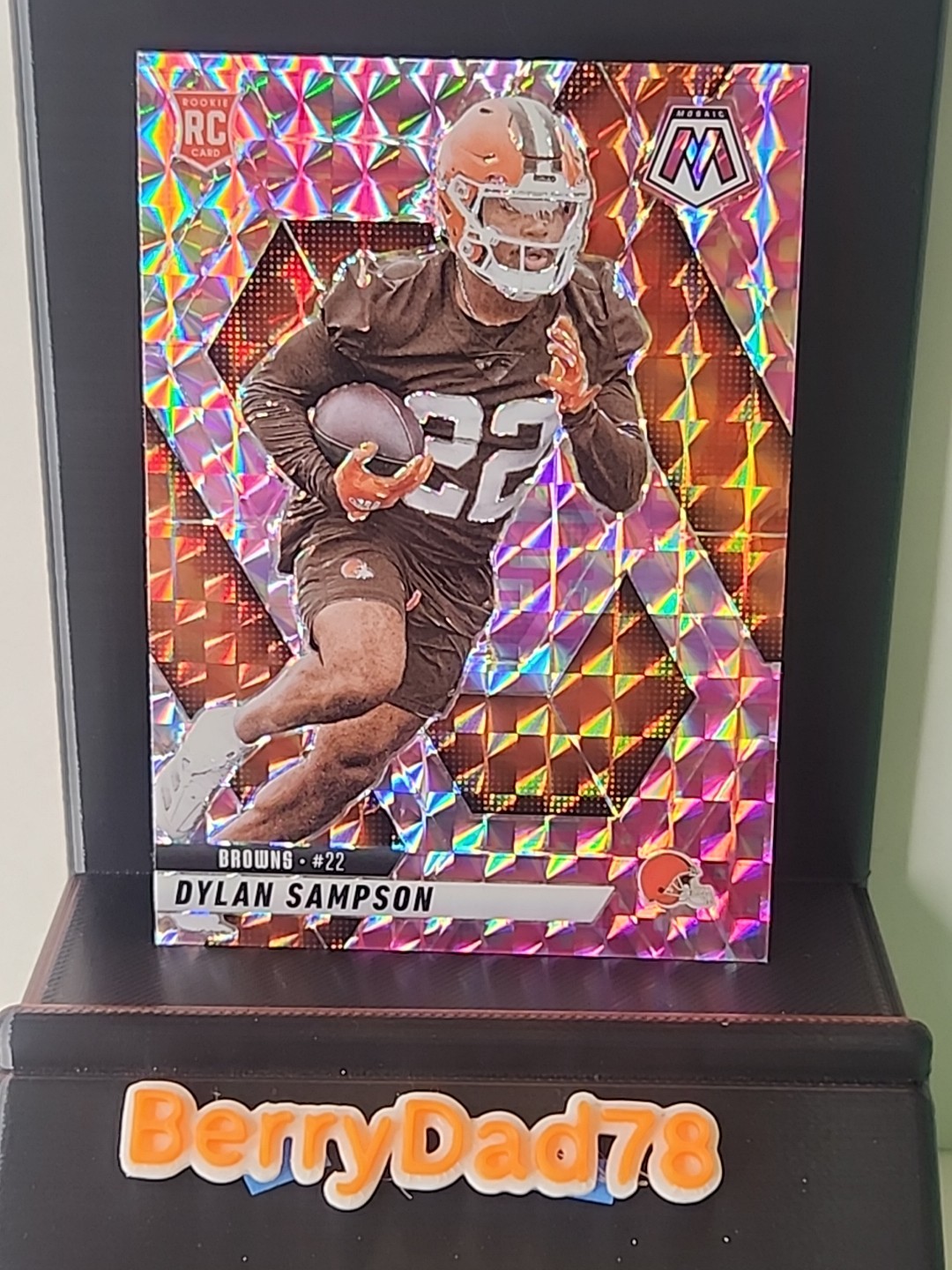 2025 Panini Mosaic Dylan Sampson #355 RC Pink Camo Mosaic Prizm Cleveland Browns