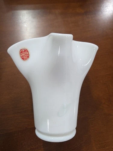 Vintage Smith Milk Glass Vase Wavy Top