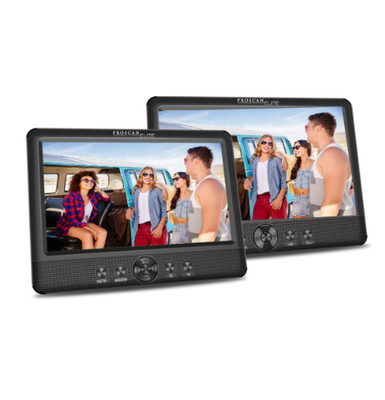 Proscan PEDVD1082 Elite, 10.1'' Dual Screen Portable DVD Media Player, Black