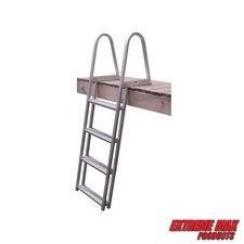 ExtremeMax Marine Pontoon Boat Dock Aluminum Heavy Duty 4 Step Boarding Ladder