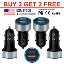 Dual Port 3.1A USB Car Cigarette Charger Lighter Adapter LED 12V/24V For Google