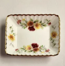 Paragon Autumn Glory Fine Bone China England Trinket Dish Gold Trim Vintage EUC
