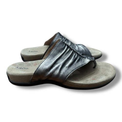 Taos Gift 2 zinnfarbene Damen-Sandalen lässig Wandern Komfort Slide Flip-Flop Riemen 9