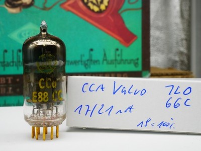 1x Valvo yellow Label CCA / E88CC pinched waist D-Getter  HIFI Tube Röhre Holy