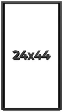24x44 Shadow Box Frame Black | 1 inches Deep Real Wood Contemporary Shadowbox Di