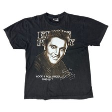 Vintage Elvis Presley Single Stitch T-Shirt Graphic Print The Roxx Schwarz Herren XL