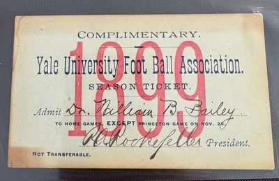 Yale University Football Season Ticket 1899, Early College football, 19th c.