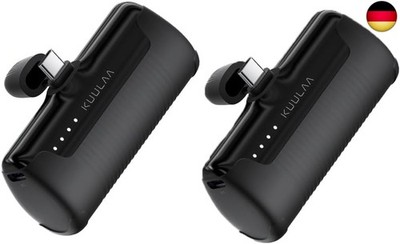 Kuulaa 2 Stück Power Bank USB C 4500mAh, Mini Externer Akku, Schnelles Aufladen 