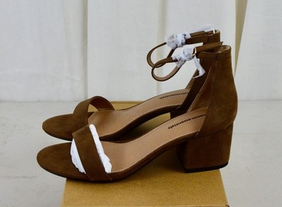 Amazon Essentials womens Two Strap Heeled Sandal Brown Size US 7