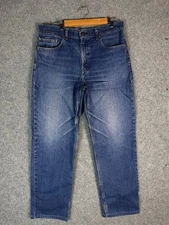 Levi's 504 Jeans Mens W36 L32 Blue Denim Regular Fit Straight Leg Zip Fly Casual