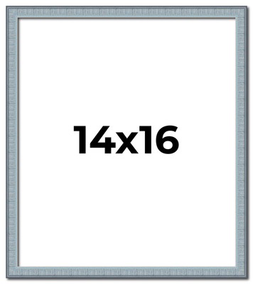 14x16 Frame Blue Scuffed Farm Board Solid Wood Picture Frame Width 0.75 Inches |