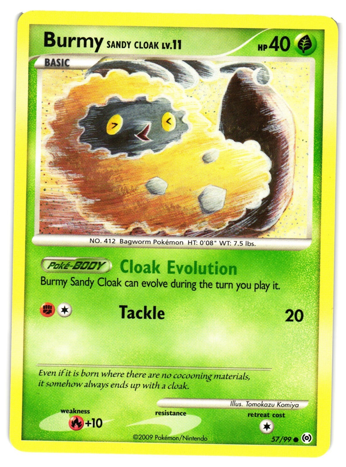 Pokemon TCG Burmy Sandy Cloak Common Arceus 57/99 NM