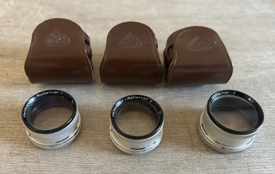 Rollei Heidosmat Rolleinar set of 3 Close-up TLR Lenses Bay 1 - Image 1 of 4
