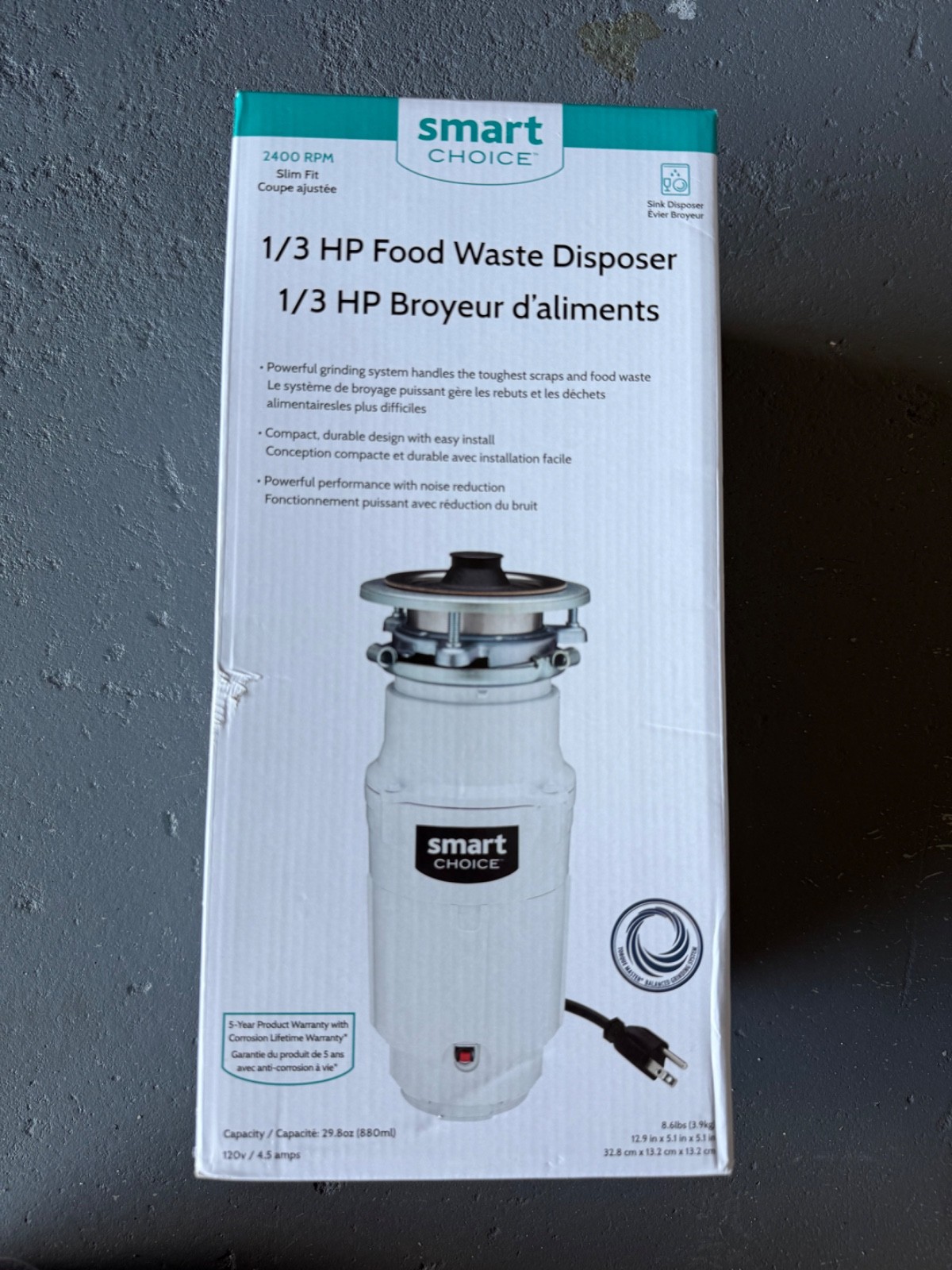 smart choice 1/3 hp food waste disposer ( garbage disposal ) sc03dispc1
