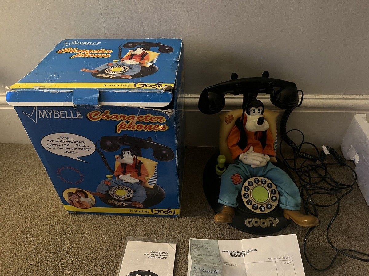 Vintage Disney Goofy Telephone - Talking & Animated, Corded