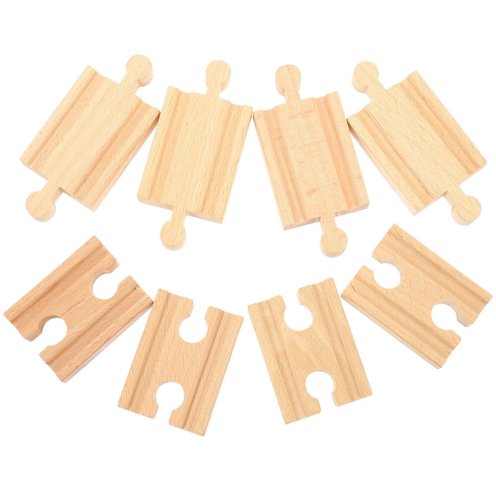 8pcs Wooden Train Tracks for Safe and Fun Railway Playtime