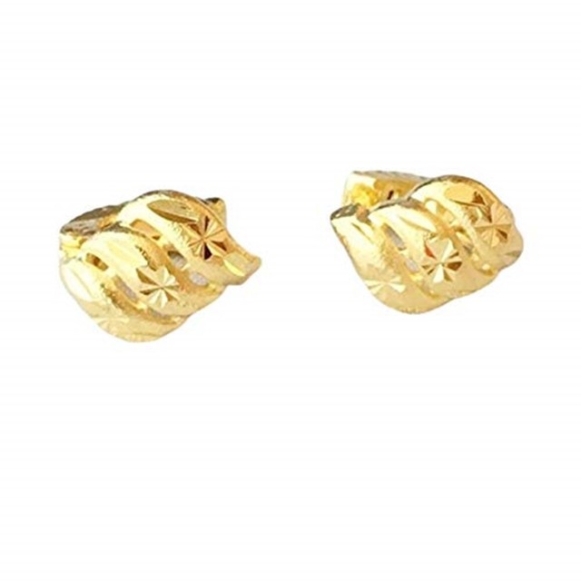 Gold filled hoop huggie earrings anti non allergic tarnish ...