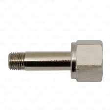 CO2 Regulator Inlet Stem CGA320 Nut + 1/4" Male NPT Right Hand Threads Chrome