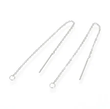 100pcs 304 Stainless Steel Pull Through Threader Earring Findings Chains 3.86"