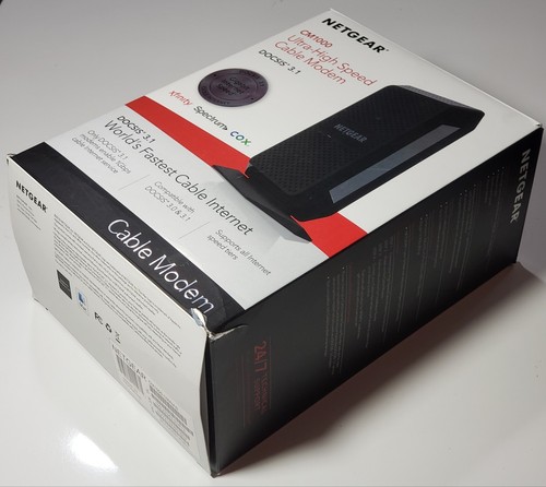 Netgear Kabel Modem CM1000 DOCSIS 3.1 Ultra-High Speed 1Gbps Ulepszony zasilacz sieciowy - Zdjęcie 8 z 12